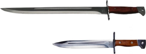 Bayonet Knife Machete Set Ak-47 Camping Hunting 28 Cm Includes Case