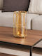 Galifas Kerzenhalter Glas in Gold Farbe 13x26cm 1Stück
