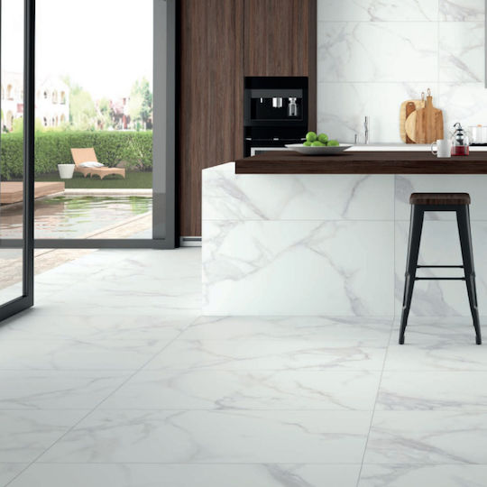 Stn Ceramica Placă Interior Lucios 120x60cm Alb