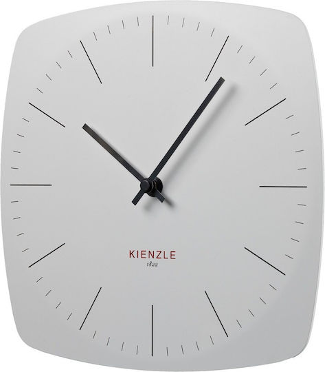 Kienzle Αθόρυβο Ρολόι Τοίχου Μεταλλικό Λευκό Ø24.8cm