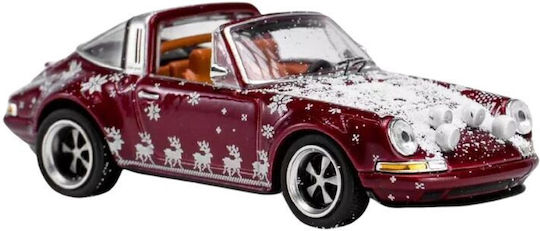 Machetă Mașină Porsche Singer Targa 2023 Ediția de Crăciun Roșu Scara 1:64 Pop Race