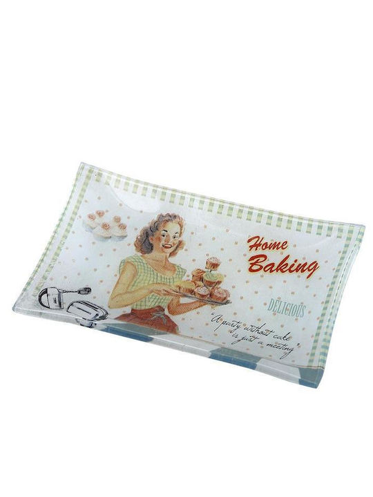 Espiel Home Baking Πιάτο Ρηχό Ορθογώνιο Γυάλινο Πολύχρωμο 16x10cm 6τμχ