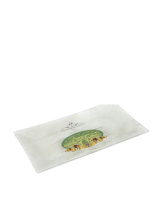 Espiel Chateau Gregoire Plate Shallow Rectangular Glass White 16x10cm 6pcs
