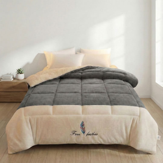 Olia Home Κουβερτοπάπλωμα Υπέρδιπλο 220x240εκ. Γκρι
