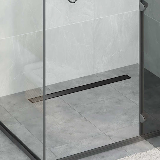 vidaXL Siphon Spülbecken mit Größe 80x11cm Schwarz