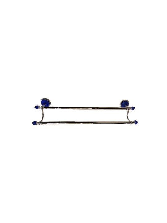 Double Wall-Mounted Bathroom Rail Blue