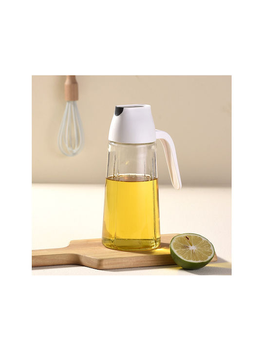 Dream House Δοχείο Λαδιού Γυάλινο με Ροή 300ml White