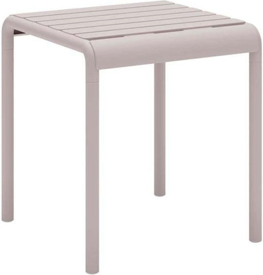 Sitting Room Outdoor Free Standing Polypropylene Table Cappuccino 46x46x48cm
