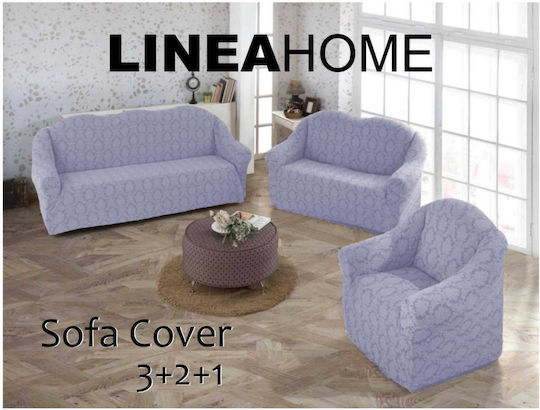 Linea Home Set of Elastic Sofa Covers Ecru 3pcs LH2020038-1