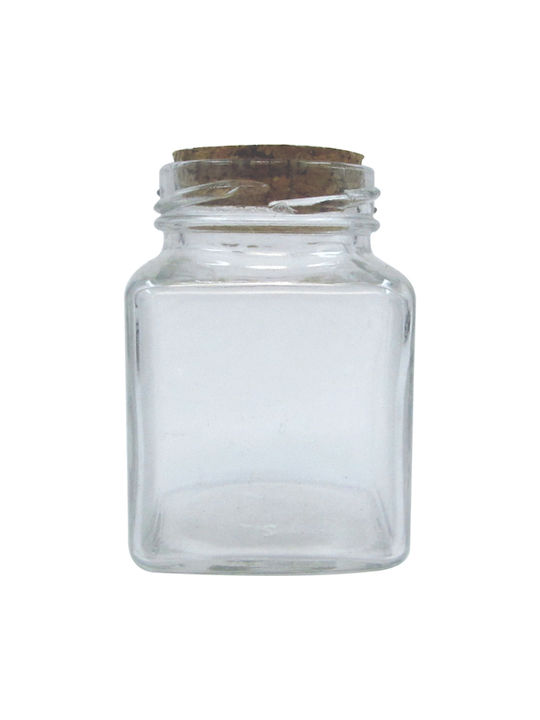 AGC Set of 6pcs Jars General Use with Cork Glass Transparent 110ml