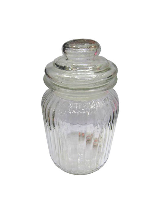 AGC Set of 2 General Use Glass Jars with Lid Transparent 11x11x22.5cm Pieces