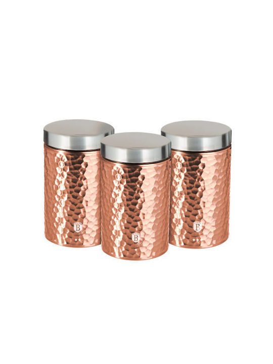 Berlinger Haus Set of 3 Metal Pink Coffee Sugar...