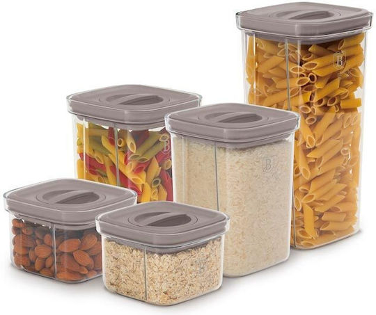 Berlinger Haus Set 5buc Borcane pentru Maro / Zahăr / Ceai / pentru paste / Cereale cu capac ermetic Plastic Maro 460ml Berlinger Haus Set 5buc Borcane pentru Maro / Zahăr / Ceai / pentru paste / Cereale cu capac ermetic Plastic Maro 460ml