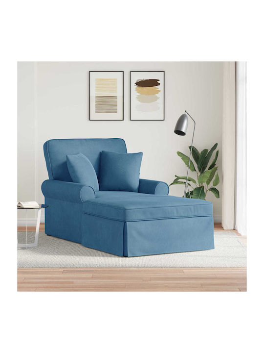Moderner Stoff Liegestuhl Blau 91x157x91cm 42022951