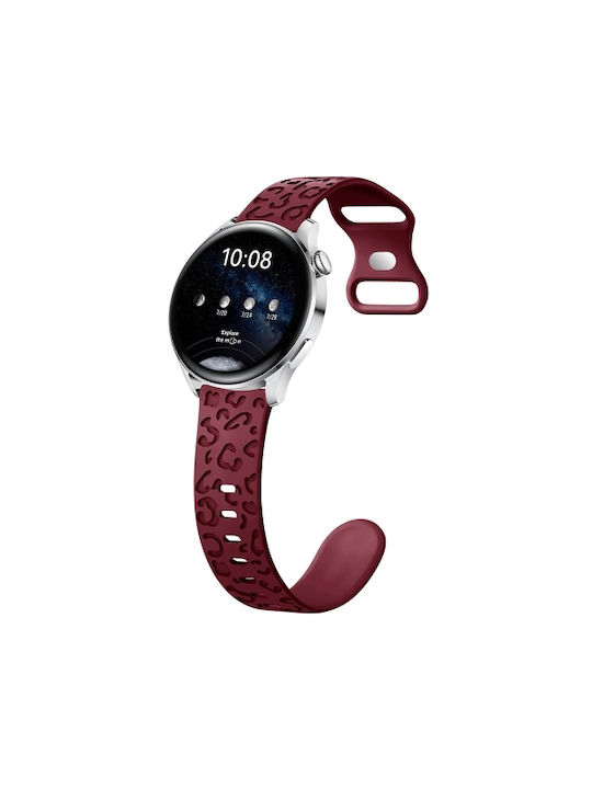 Curea Silicon Concave Garmin Vivoactive 4S Vivomove 3S Roșu Vin