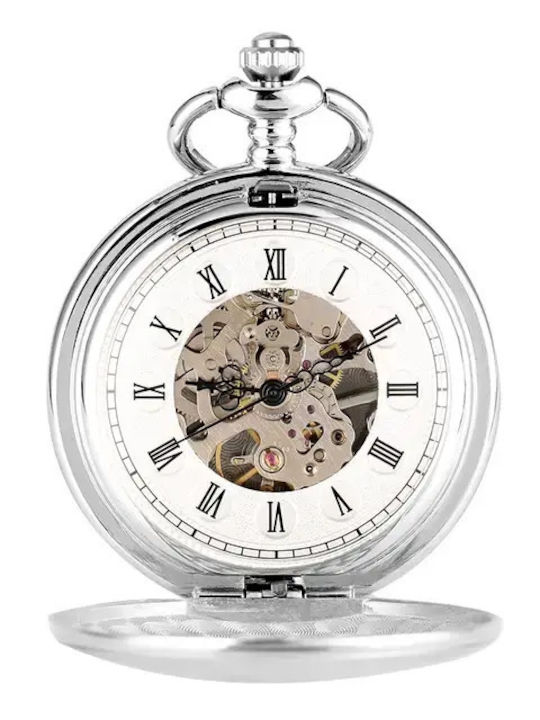 Herrenuhr 47mm Taschen Batterie Silber