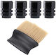 Set 4 Capace Hexagonale Supape Roți Aluminiu 1.8 Cm Negru Perie Softtouch Perii Nailon Mâner Ergonomic