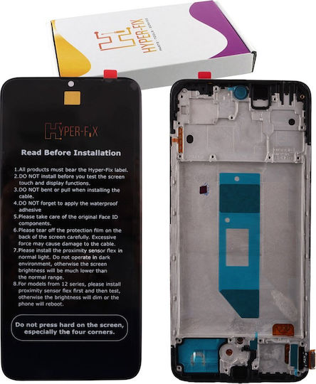 Hyper Fix Screen OLED with Touch Mechanism and Frame for Xiaomi Redmi Note 14 4G (Black)