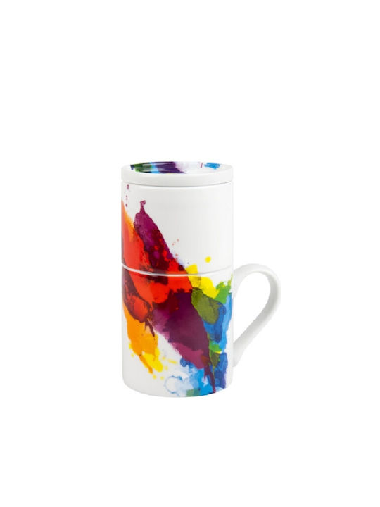 Konitz Mug from Porcelain with Lid Brown 370ml