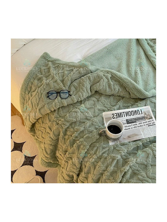 Lucktora Sherpa Blanket Double 220x240cm Green