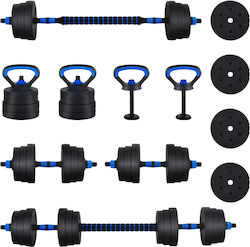 vidaXL Αλτήρες Σετ με Μπάρα Συνολικού Βάρους 30kg