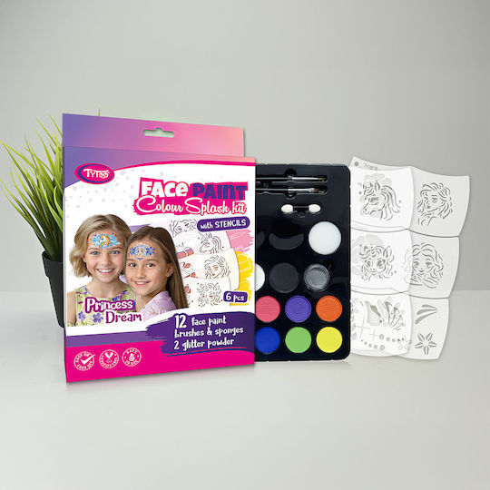 Dream Princess Face Paint Set 6 Tytoo Stencils