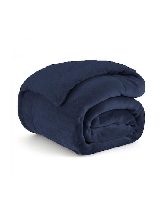 Ehome Fleece Decke Übergröße 220x240cm Blau
