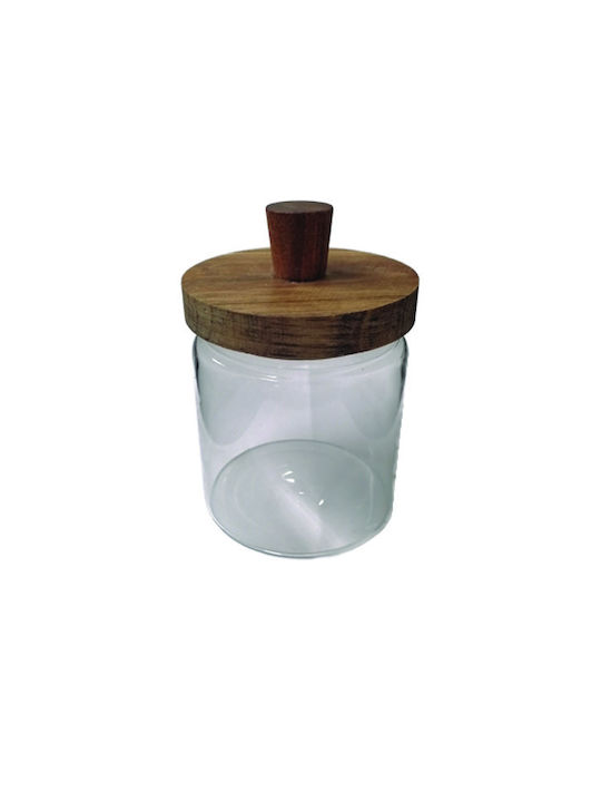 AGC Set 2 Pieces General Use Glass Jars with Lid Transparent 9x9x18.5cm 2 Pieces
