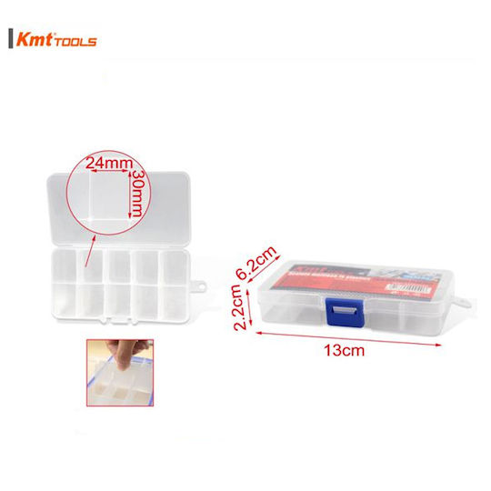 KMT Tools Ταμπακιέρα Εργαλείων 10 Θέσεων Διάφανη 13x6.2x2.2εκ.