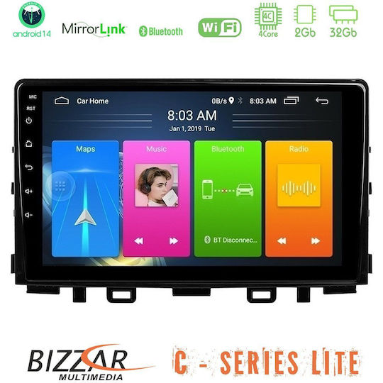 Bizzar Ηχοσύστημα Αυτοκινήτου για Kia Stonic / Rio 2018 (Bluetooth/USB/AUX/WiFi/GPS/Apple-Carplay/Android-Auto) με Οθόνη Αφής 9"