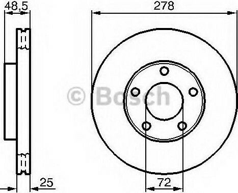 Bosch Σετ Δισκόπλακες Εμπρός 2τμχ Mazda 3 5 0986479179
