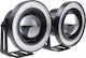 Roundς Waterproof Foglights Car LED Universal 12V 10W 6.4cm with White Lighting 1pcs