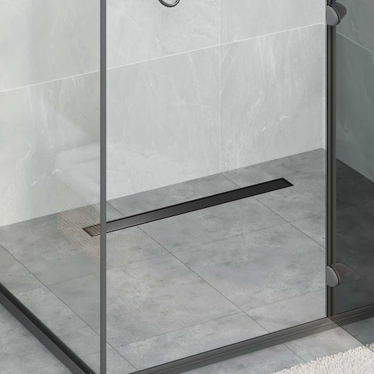 vidaXL Siphon Boden mit Größe 70x11cm Schwarz