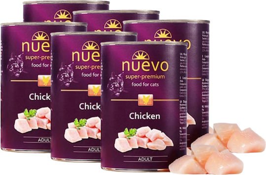 Nuevo Nassfutter für Erwachsene Katzen in Dose mit Huhn und Gemüse 6x400gr