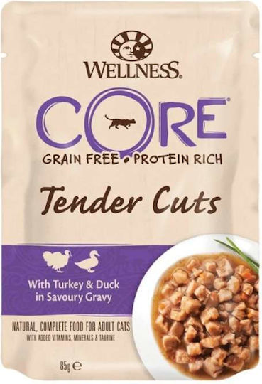 Wellness Tender Cuts Wet Food for Cats in Pouches with Turkey and Duck 24x85gr