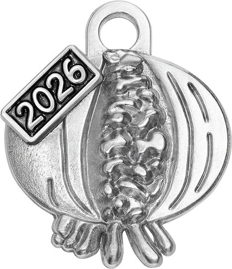 Metal Decorative Pomegranate 2.6x3.2cm M2026/6546 Silver
