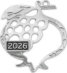 Метален Декоративен Гранат 2.8x3см М2026/8598 Сребрист