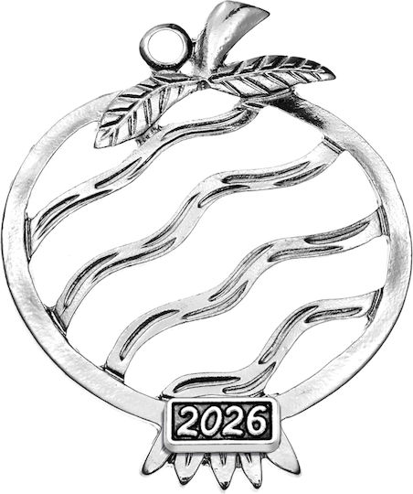 Metallisches Dekoratives Granatapfel 4.5x5.5cm M2026/7507 Silber