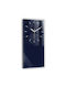 Tulup Leise Wanduhr Glas Blau 30x60cm