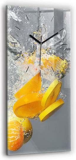 Tulup Silent Ceas de Perete Sticlă Galben 30x60cm