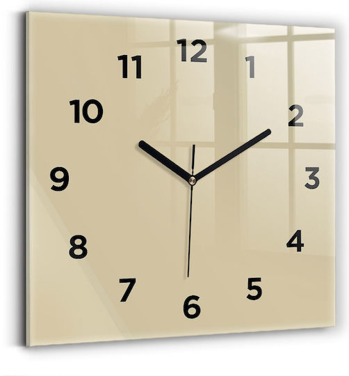 Tulup Leise Wanduhr Glas Beige Ø30cm