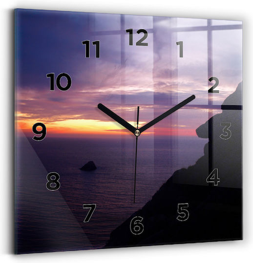 Tulup Leise Wanduhr Glas Lila Ø30cm