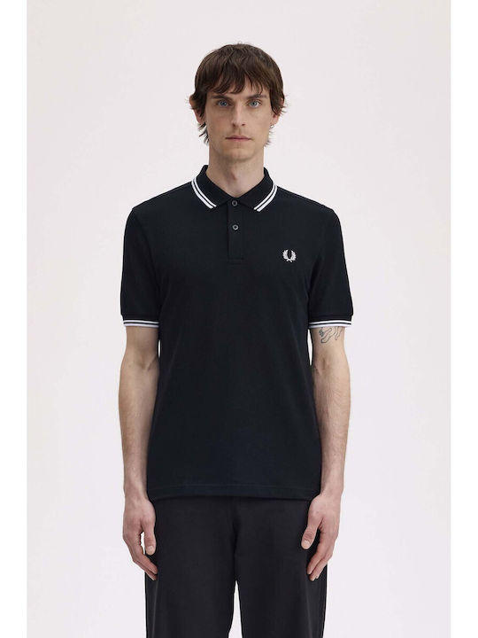 Twin Polo Bluza Tricou Cu Mânecă Scurtă Neagră