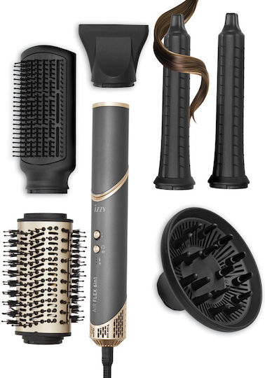Izzy Multistyler Airflex 6 in 1 Ηλεκτρική Βούρτσα με Αέρα για Ίσιωμα και Μπούκλες 1500W
