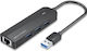Vention USB-Hub 4 Anschlüsse USB 3.0 mit USB-A / Ethernet