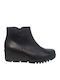 Leather Women's Ankle Boots Platform Black