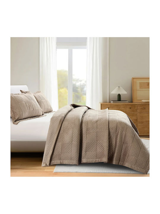 Liolios Home Tagesdecke King Size Taupe 260x240cm
