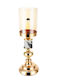 Karvounis Candle Holder Glass in Gold Color 12.5x37.5cm 1pcs