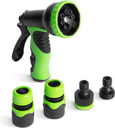 Watering Gun Set 8 Spray Types 1/2" Rubberized 5 Pieces Watering Gun Set 8 Spray Types 1/2" Rubberized 5 Pieces