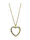 Aris Dentopoulos Jewellery Κολιέ με σχέδιο Καρδιά από Επιχρυσωμένο Ασήμι με Ζιργκόν